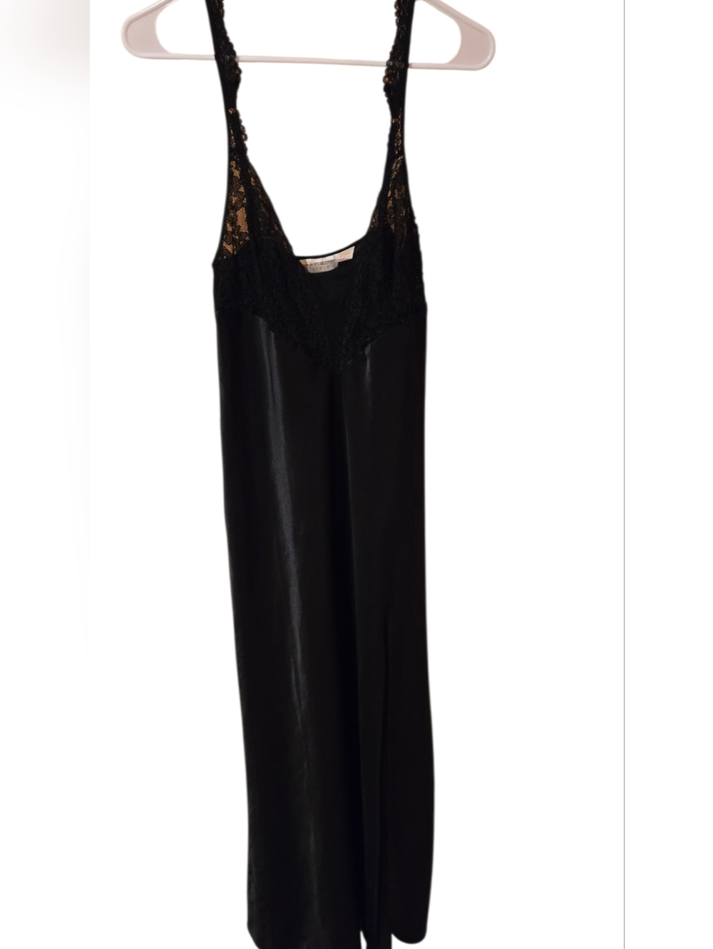 Victoria Secret Nightgown Black with Lace Size Med